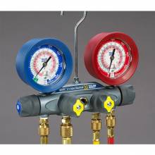 Yellow Jacket 46014 4-Valve BRUTE II A2L Manifold, (psi °F) R32/454B/410A Refrigerants, with 3-1/8" Gauges (No Hoses)