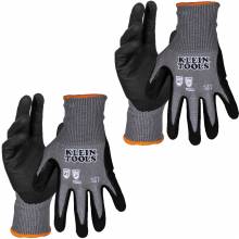 Klein Tools 60585 Knit Dipped Gloves, Cut Level A2, Touchscreen, Large, 2-Pair