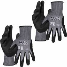 Klein Tools 60586 Knit Dipped Gloves, Cut Level A2, Touchscreen, X-Large, 2-Pair