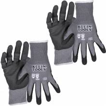 Klein Tools 60587 Knit Dipped Gloves, Cut Level A4, Touchscreen, Small, 2-Pair