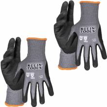 Klein Tools 60589 Knit Dipped Gloves, Cut Level A4, Touchscreen, Large, 2-Pair