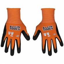 Klein Tools 60672 Knit Dipped Gloves, Cut Level A1, Touchscreen, Large, 1-Pair