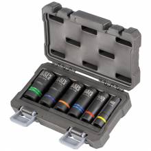 Klein Tools 66090 2-In-1 Slotted Impact Socket Set, 12-Point, 6-Piece