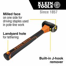 Klein Tools 80936MF Lineman's Milled-Face Hammer