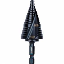 Klein Tools QRST11 Step Drill Bit, Quick Release, Double Spiral Flute, 7/8 to 1-1/8-Inch