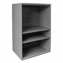 Durham 057A-95-ND ABRASIVE STORAGE CABINET WITH PEGBOARD, WALL MOUNTABLE, 2 ADJUSTABLE SHELVES, GRAY