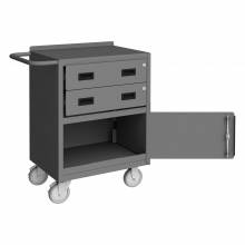 Durham 2201-95 MOBILE BENCH CABINET, 2 DRAWERS, 18-1/4 X 30-1/8 X 36-3/8