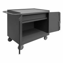 Durham 31001DR-5PU-95 MOBILE BENCH CABINET, 2 DOORS, 1 DRAWER, 24-1/4 X 42-1/8 X 36-3/8