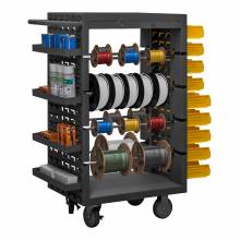 Durham MWSR8-LP-95 MOBILE WIRE SPOOL CART, 8 RODS, LOUVERED PANEL SIDES, 18-1/8 X 32-1/4 X 46-1/16