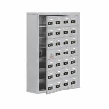 Mailboxes 19178-28ASC Salsbury Surface Mounted Cell Phone Locker with 28 A Doors (27 usable) in Aluminum - Resettable Combination Locks
