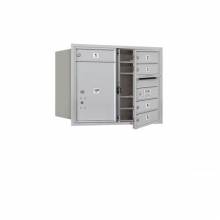 Mailboxes 3706D-05FP Salsbury 6 Door High Recessed Mounted 4C Horizontal Mailbox with 5 Doors and 1 Parcel Locker with Private Access - Front Loading