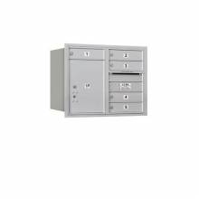 Mailboxes 3706D-05RP Salsbury 6 Door High Recessed Mounted 4C Horizontal Mailbox with 5 Doors and 1 Parcel Locker with Private Access - Rear Loading