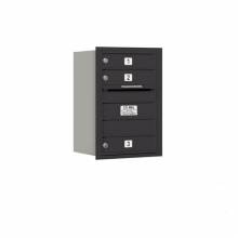 Mailboxes 3706S-03BRU Salsbury 6 Door High Recessed Mounted 4C Horizontal Mailbox with 3 Doors in Black with USPS Bccess - Rear Loading