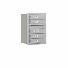Mailboxes 3706S-04RP Salsbury 6 Door High Recessed Mounted 4C Horizontal Mailbox with 4 Doors with Private Access - Rear Loading