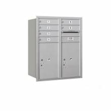 Mailboxes 3710D-06RP Salsbury 10 Door High Recessed Mounted 4C Horizontal Mailbox with 6 Doors and 2 Parcel Lockers with Private Access - Rear Loading