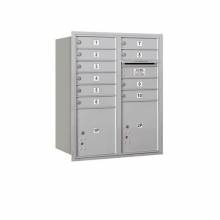Mailboxes 3710D-10RU Salsbury 10 Door High Recessed Mounted 4C Horizontal Mailbox with 10 Doors and 2 Parcel Lockers with USPS Access - Rear Loading