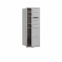 Mailboxes 3710S-03FP Salsbury 10 Door High Recessed Mounted 4C Horizontal Mailbox with 3 Doors and 1 Parcel Locker with Private Access - Front Loading