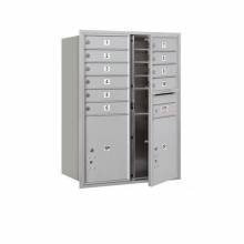 Mailboxes 3711D-10FP Salsbury 11 Door High Recessed Mounted 4C Horizontal Mailbox with 10 Doors and 2 Parcel Lockers with Private Access - Front Loading
