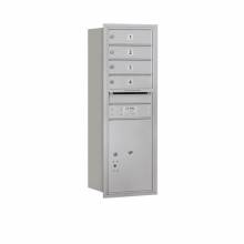 Mailboxes 3711S-04RP Salsbury 11 Door High Recessed Mounted 4C Horizontal Mailbox with 4 Doors and 1 Parcel Locker with Private Access - Rear Loading