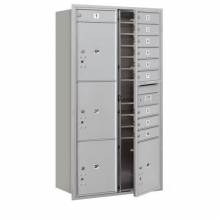 Mailboxes 3716D-10FU Salsbury Maximum Height Recessed Mounted 4C Horizontal Mailbox with 10 Doors and 4 Parcel Lockers with USPS Access - Front Loading