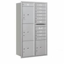 Mailboxes 3716D-10RP Salsbury Maximum Height Recessed Mounted 4C Horizontal Mailbox with 10 Doors and 4 Parcel Lockers with Private Access - Rear Loading