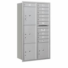 Mailboxes 3716D-10RU Salsbury Maximum Height Recessed Mounted 4C Horizontal Mailbox with 10 Doors and 4 Parcel Lockers with USPS Access - Rear Loading