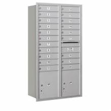 Mailboxes 3716D-20RP Salsbury Maximum Height Recessed Mounted 4C Horizontal Mailbox with 20 Doors and 2 Parcel Lockers with Private Access - Rear Loading
