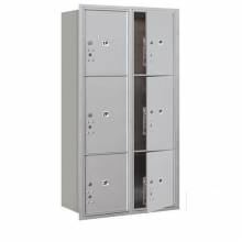 Mailboxes 3716D-6PFP Maximum Height Recessed Mounted 4C Horizontal Parcel Locker with 6 Parcel Lockers with Private Access - Front Loading