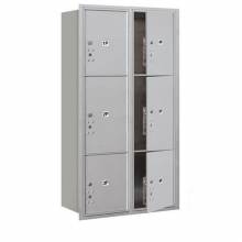 Mailboxes 3716D-6PFU Maximum Height Recessed Mounted 4C Horizontal Parcel Locker with 6 Parcel Lockers with USPS Access - Front Loading