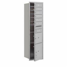 Mailboxes 3716S-06FU Salsbury Maximum Height Recessed Mounted 4C Horizontal Mailbox with 6 Doors and 2 Parcel Lockers with USPS Access - Front Loading