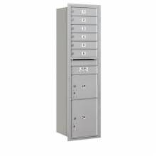 Mailboxes 3716S-06RP Salsbury Maximum Height Recessed Mounted 4C Horizontal Mailbox with 6 Doors and 2 Parcel Lockers with Private Access - Rear Loading