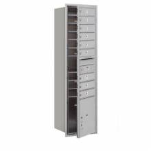 Mailboxes 3716S-09FU Salsbury Maximum Height Recessed Mounted 4C Horizontal Mailbox with 9 Doors and 1 Parcel Locker with USPS Access - Front Loading
