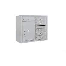 Mailboxes 3806D-05FP Salsbury 6 Door High Surface Mounted 4C Horizontal Mailbox with 5 Doors and 1 Parcel Locker with Private Access