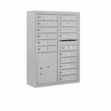 Mailboxes 3811D-15FP Salsbury 11 Door High Surface Mounted 4C Horizontal Mailbox with 15 Doors and 1 Parcel Locker with Private Access