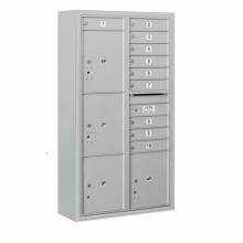 Mailboxes 3816D-10FP Salsbury Maximum Height Surface Mounted 4C Horizontal Mailbox with 10 Doors and 4 Parcel Lockers with Private Access