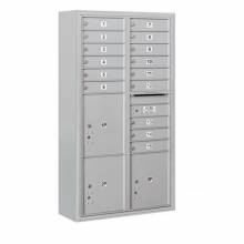 Mailboxes 3816D-15FP Salsbury Maximum Height Surface Mounted 4C Horizontal Mailbox with 15 Doors and 3 Parcel Lockers with Private Access