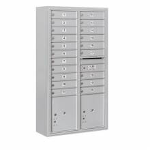 Mailboxes 3816D-20FP Salsbury Maximum Height Surface Mounted 4C Horizontal Mailbox with 20 Doors and 2 Parcel Lockers with Private Access