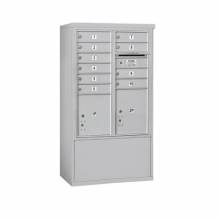 Mailboxes 3910D-10FP Salsbury 10 Door High Free-Standing 4C Horizontal Mailbox with 10 Doors and 2 Parcel Lockers with Private Access