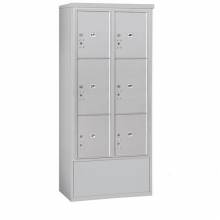 Mailboxes 3916D-6PFP Maximum Height Free-Standing 4C Horizontal Parcel Locker with 6 Parcel Lockers with Private Access
