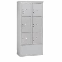 Mailboxes 3916D-6PFU Maximum Height Free-Standing 4C Horizontal Parcel Locker with 6 Parcel Lockers with USPS Access
