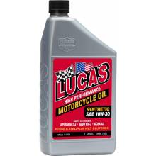 Lucas Oil 10708 Synthetic SAE 10W-30 Motorcycle Oil/Quart