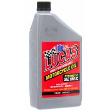 Lucas Oil 10777 Synthetic SAE 10W-40 Moly Motorcycle Oil/6x1/ Quart
