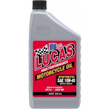 Lucas Oil 10777 Synthetic SAE 10W-40 Moly Motorcycle Oil/Quart
