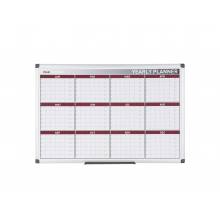 MasterVision GA0375170 12 Month Magnetic Dry‑Erase Planner Red And Silver