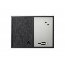 MasterVision MX04433168 Combo Silver Dry‑Erase And Black Fabric Wood Framed Bulletin Board