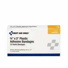 First Aid Only 1-001 3/4"x3" Plastic Bandages, 16/box 