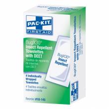 First Aid Only 18-145 BugX30 Insect Repellent Wipes DEET, 4/box