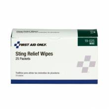 First Aid Only 19-025 Sting Relief Wipes, 25/box