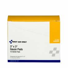 First Aid Only 3-200 3"x3" Sterile Gauze Pads, 10/box 