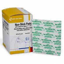 First Aid Only I261 3"x4" Non-Adherent Pads with Adhesive Edges, 50/box